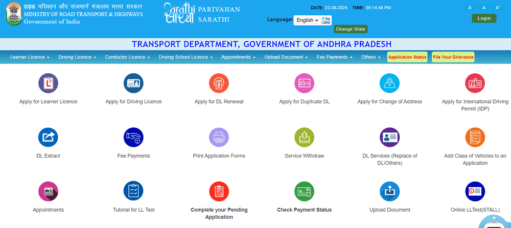 Sarathi Parivahan Driving Licence Download