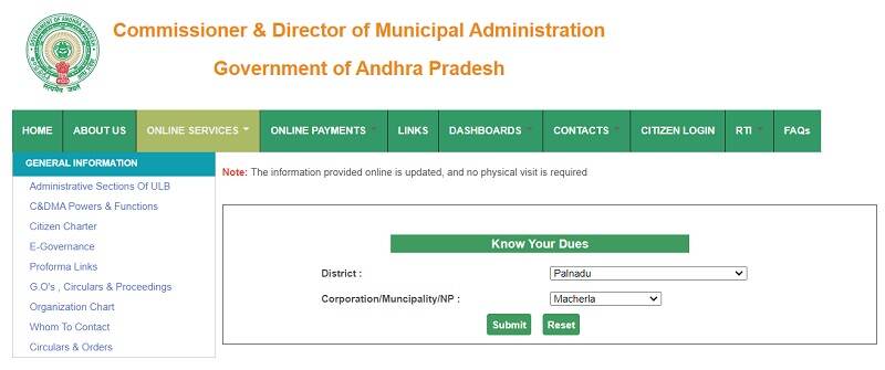 ap property tax online - property Tax Pay online - Know Your Dues