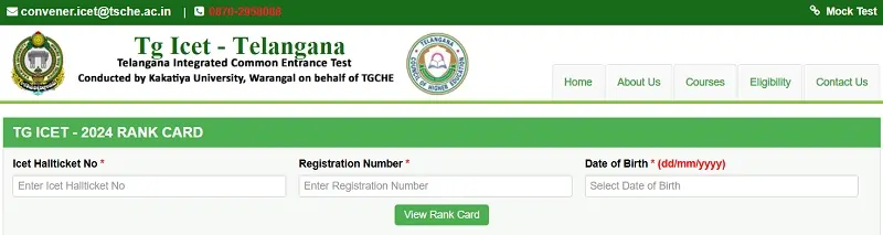 TG Icet 2025 - Admit Card - Result - Rank Card Download