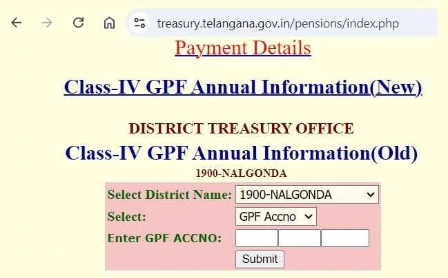 GPF Slips Telangana - GPF Slip TS