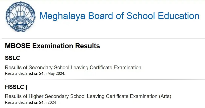 MBOSE HSSLC Result Class 12 Class 10