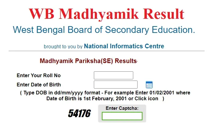 wbchse result - WB madhyamik Result - Wbresults-nic-in