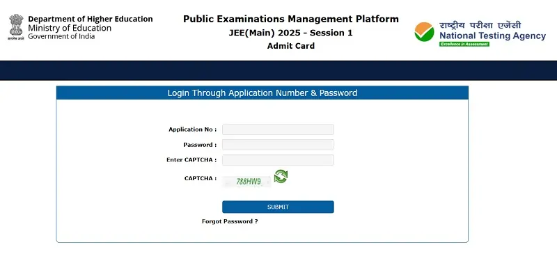 NTA Jee Mains Hall Ticket Download at jeemains nta nic in